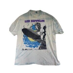 Led Zeppelin Titled Album Hindenburg Explosion Large Print Tie Dye XL Shirt 1990